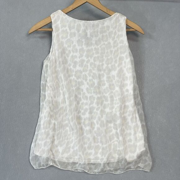 Elena Baldi Tops Made in Italy 100% Silk Small Tank Blouse Floral Leopard Print - Picture 3 of 7